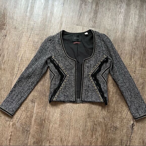 Scotch & Soda Jackets & Blazers - Maison Scotch Studded Frayed Bohemian Tweed Blazer - small
